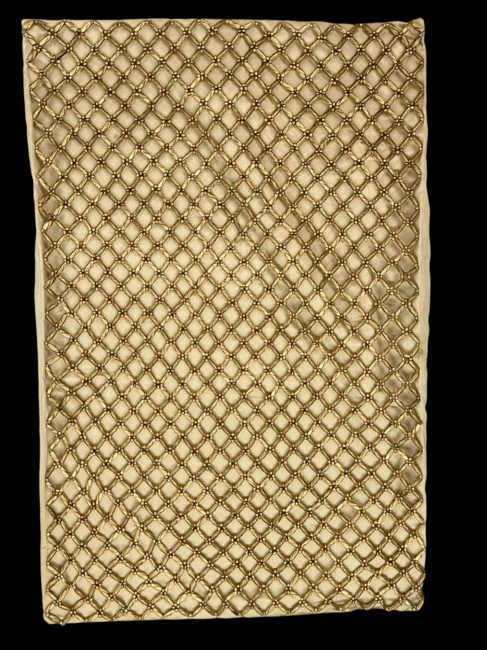 Pier 1 Imports Metallic Beads Gold Lattice Lumbar Pillows Set of 2 12x18